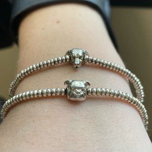 Sterling Silver dog head bracelet